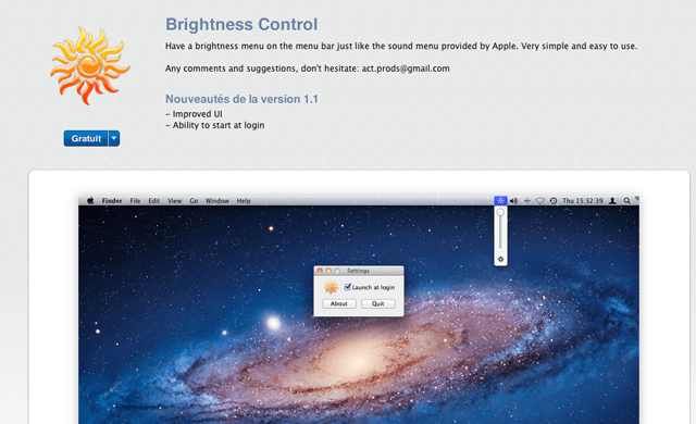 Brightness control mac os x lion