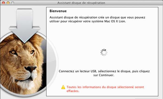 Crer une cl USB avec recovery HD lion