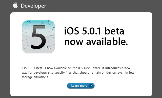 IOS 5 beta developer is available