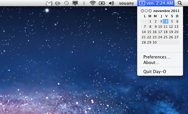 Afficher Calendrier dans le Finder Mac OS X Lion