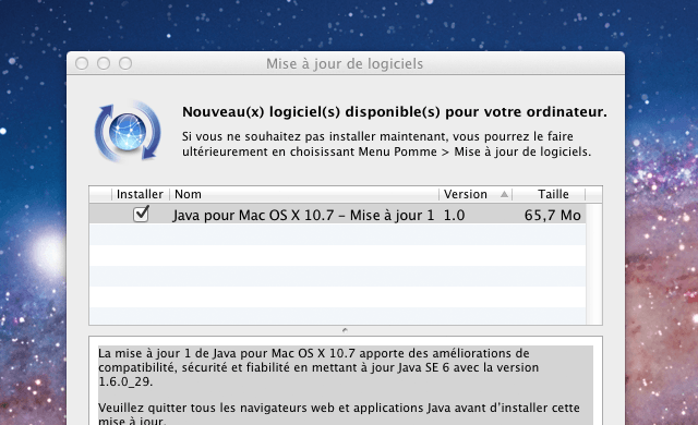 Mise  jour Java pour Snow Leopard et Lion
