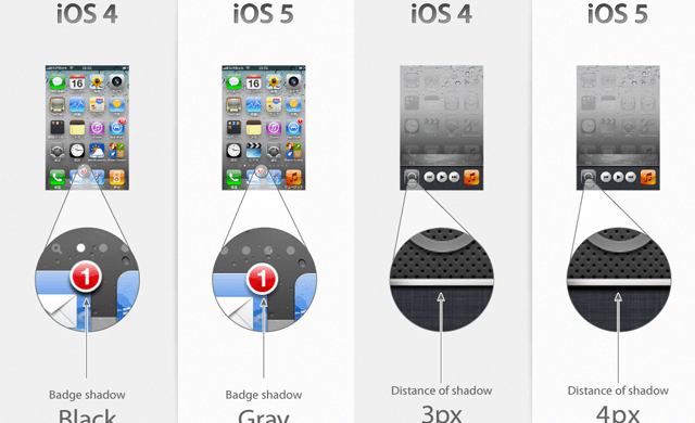Les diffrences de design entre iOS4 et iOS5