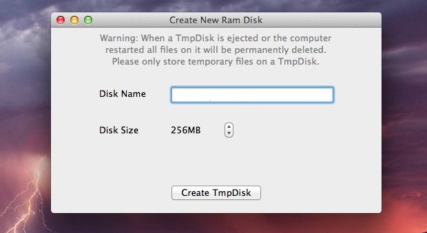 Make a RAM Disk with TmpDisk for Mac OS X Lion