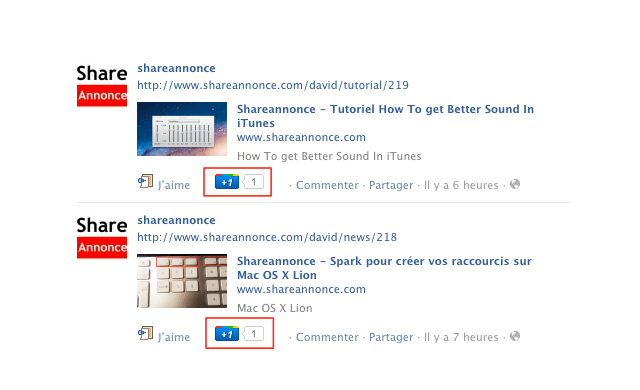 Ajouter bouton +1 dans Facebook pour Chrome