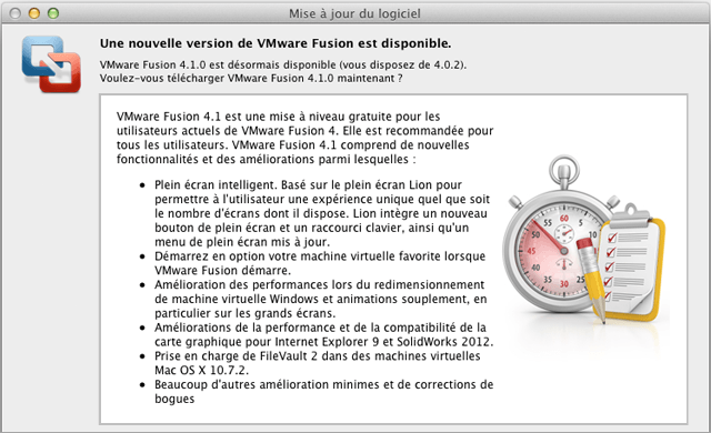 Mise  jour VMware Fusion 4.1