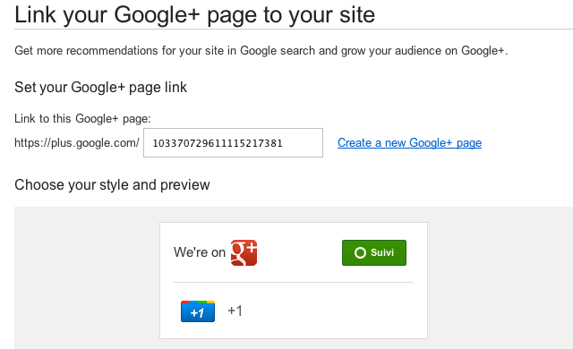 Ajouter un Badge Google+ sur son site