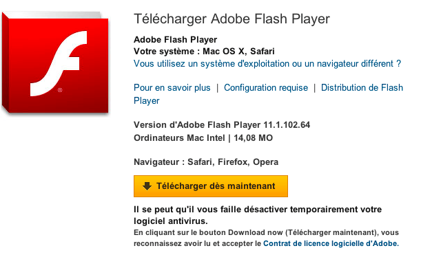  Adobe Flash Player 11.1.102.64 Mac OS X Lion