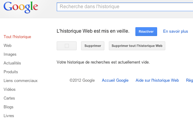 Comment supprimer lhistorique personnel Google