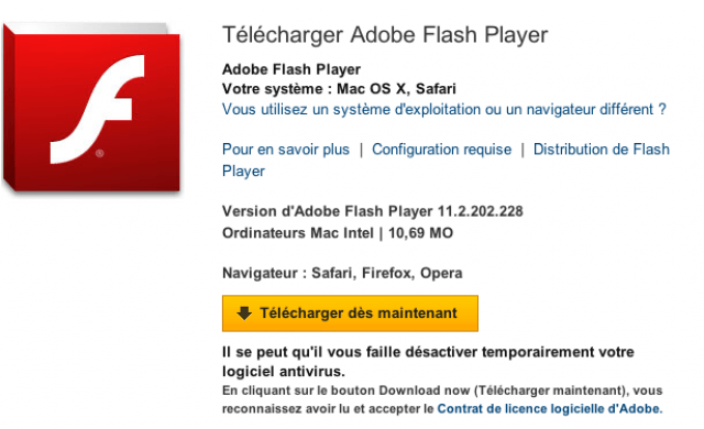 Adobe Flash Player 11.2.202.228 Mac OS X Lion