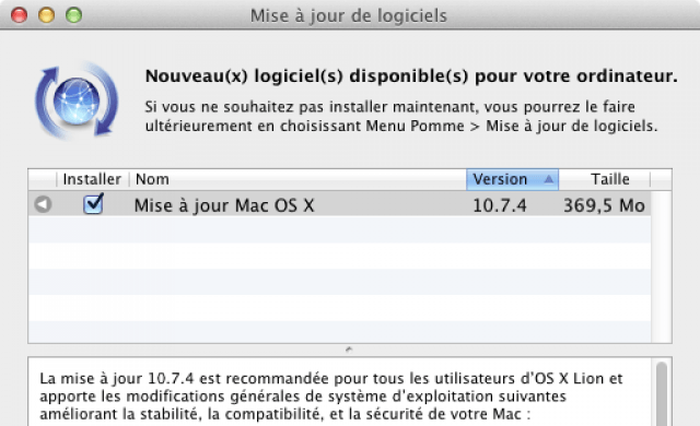 Mise  jour Mac OS X 10.7.4, Safari 5.1.7