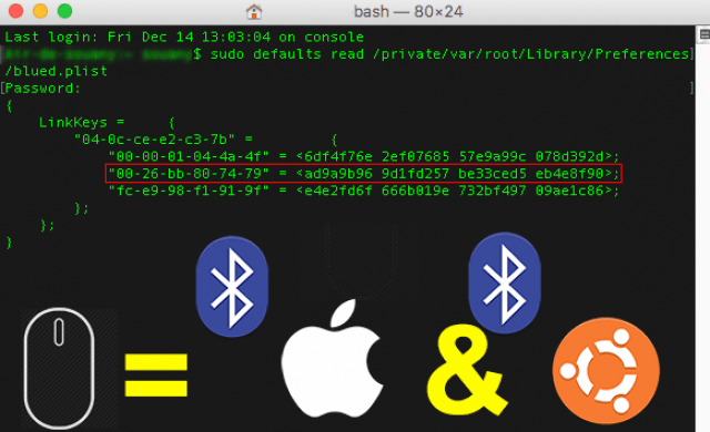 Associate same bluetooth mouse on macos and linux