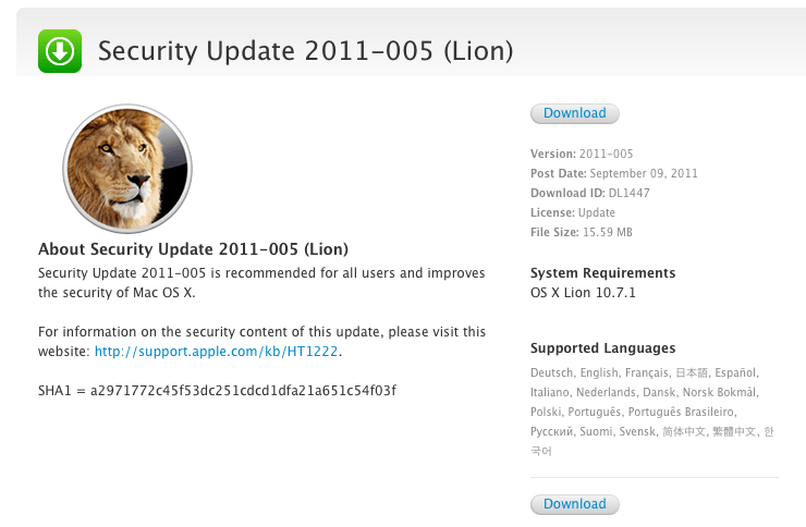 Security Update 2011-005 (Lion)