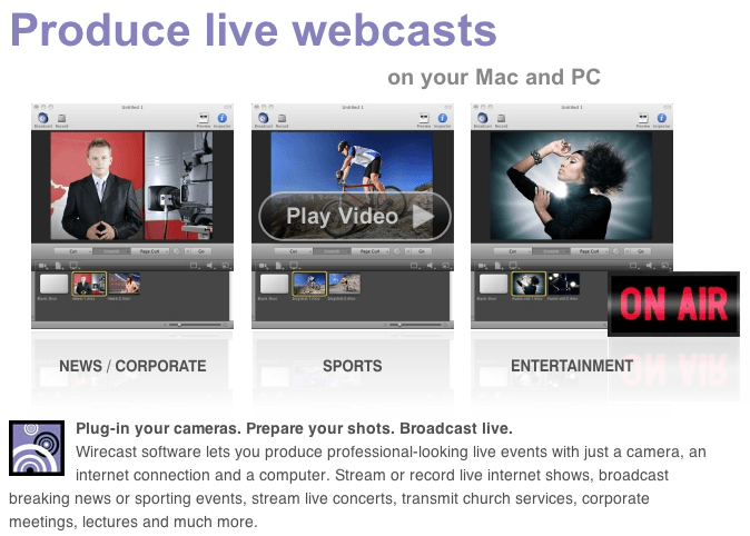 Wirecast 4.1.1 Webcam webcasting solution