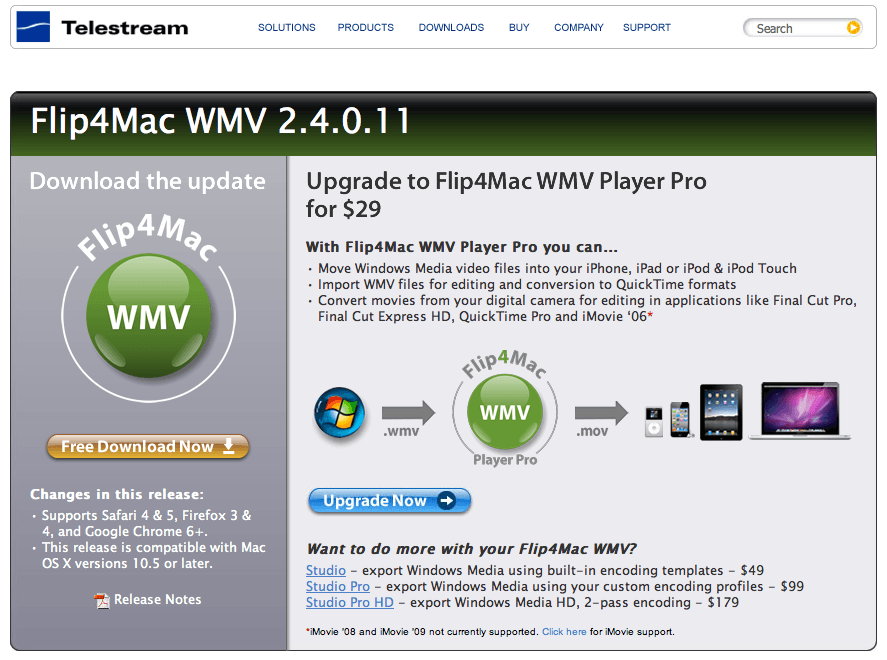 Flip4Mac WMV 2.4.0.11 OS X lion