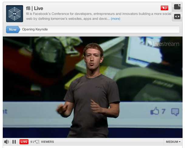 Watching facebook f8 | live